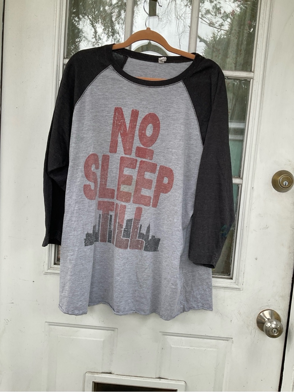 Beastie Boys No Sleep Till Brooklyn Raglan Tee - Gray & Black